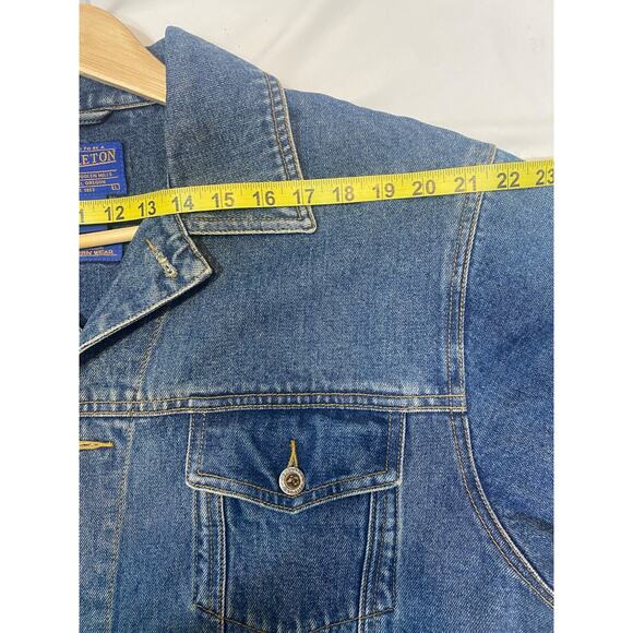 Pendleton High Grade Western Wear Wool Panel Aztec Denim Jacket Large - Picture 10 of 10